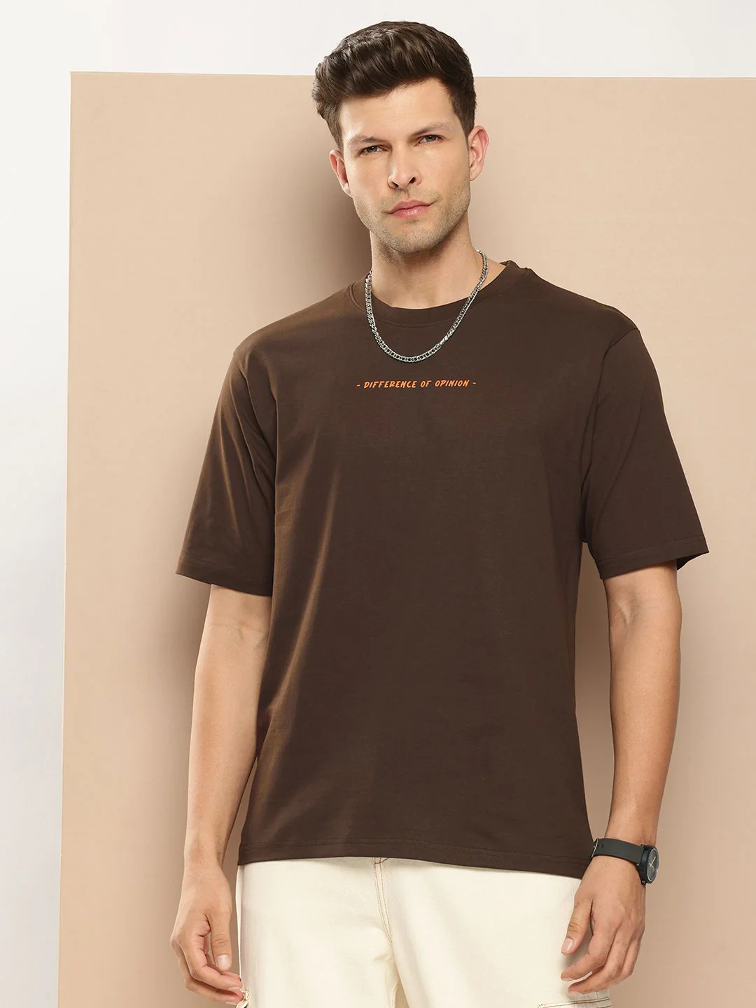 Difference of Opinion Men Typography Printed Pure Cotton Oversized T-shirt - Image 3