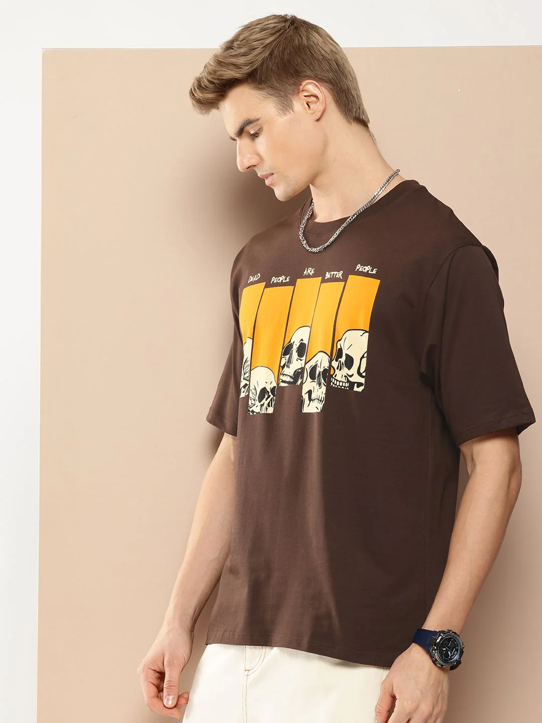 Difference of Opinion Printed Drop-Shoulder Sleeves Oversized Pure Cotton T-shirt - Image 3