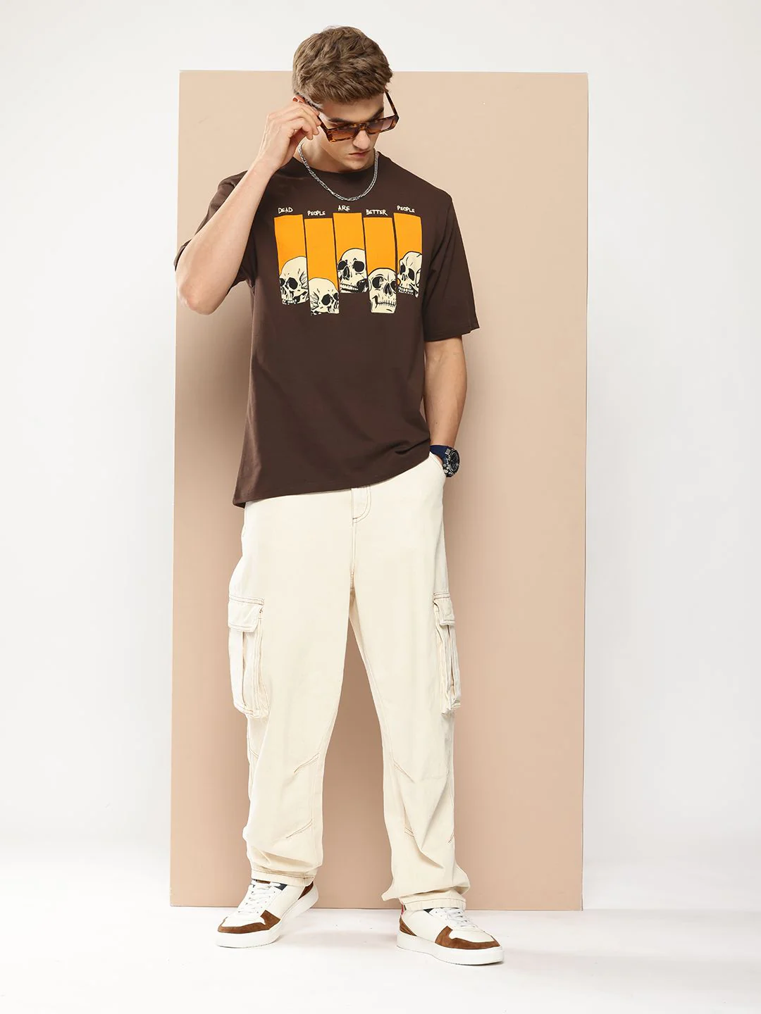 Difference of Opinion Printed Drop-Shoulder Sleeves Oversized Pure Cotton T-shirt - Image 4