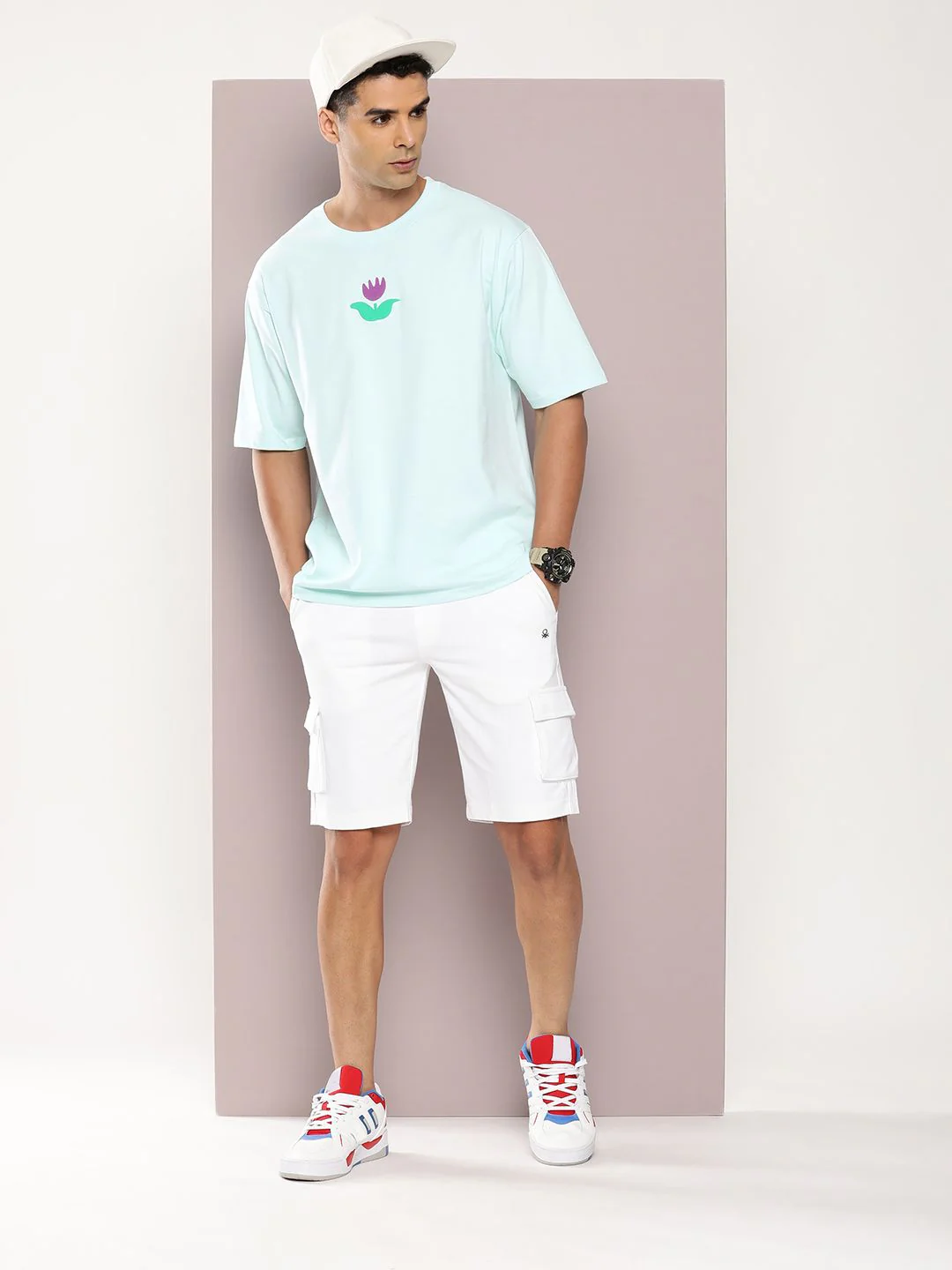 DILLINGER Men Graphic Printed Embossed Oversized Drop-Shoulder Sleeves Pure Cotton T-shirt - Image 4