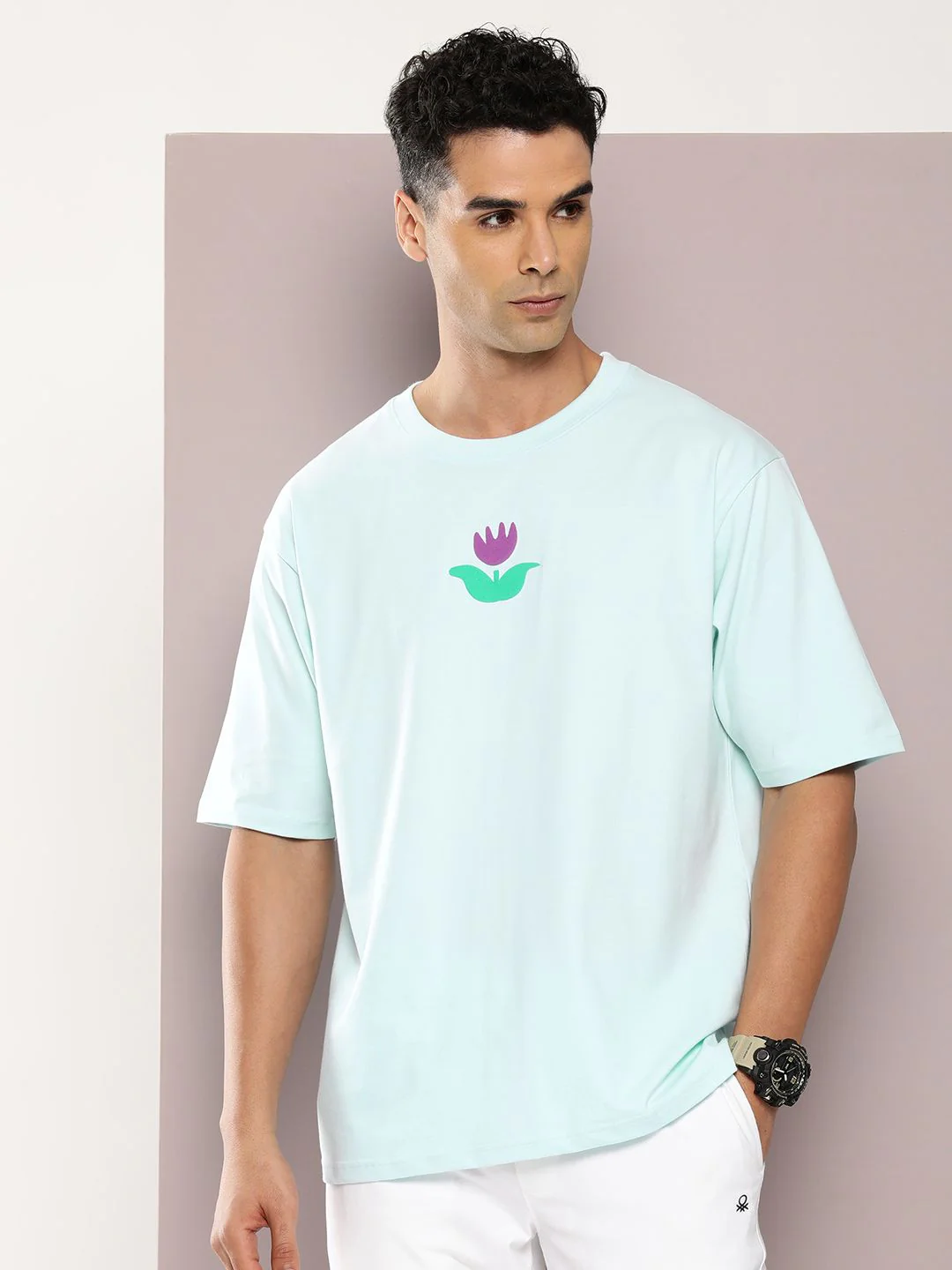 DILLINGER Men Graphic Printed Embossed Oversized Drop-Shoulder Sleeves Pure Cotton T-shirt - Image 5