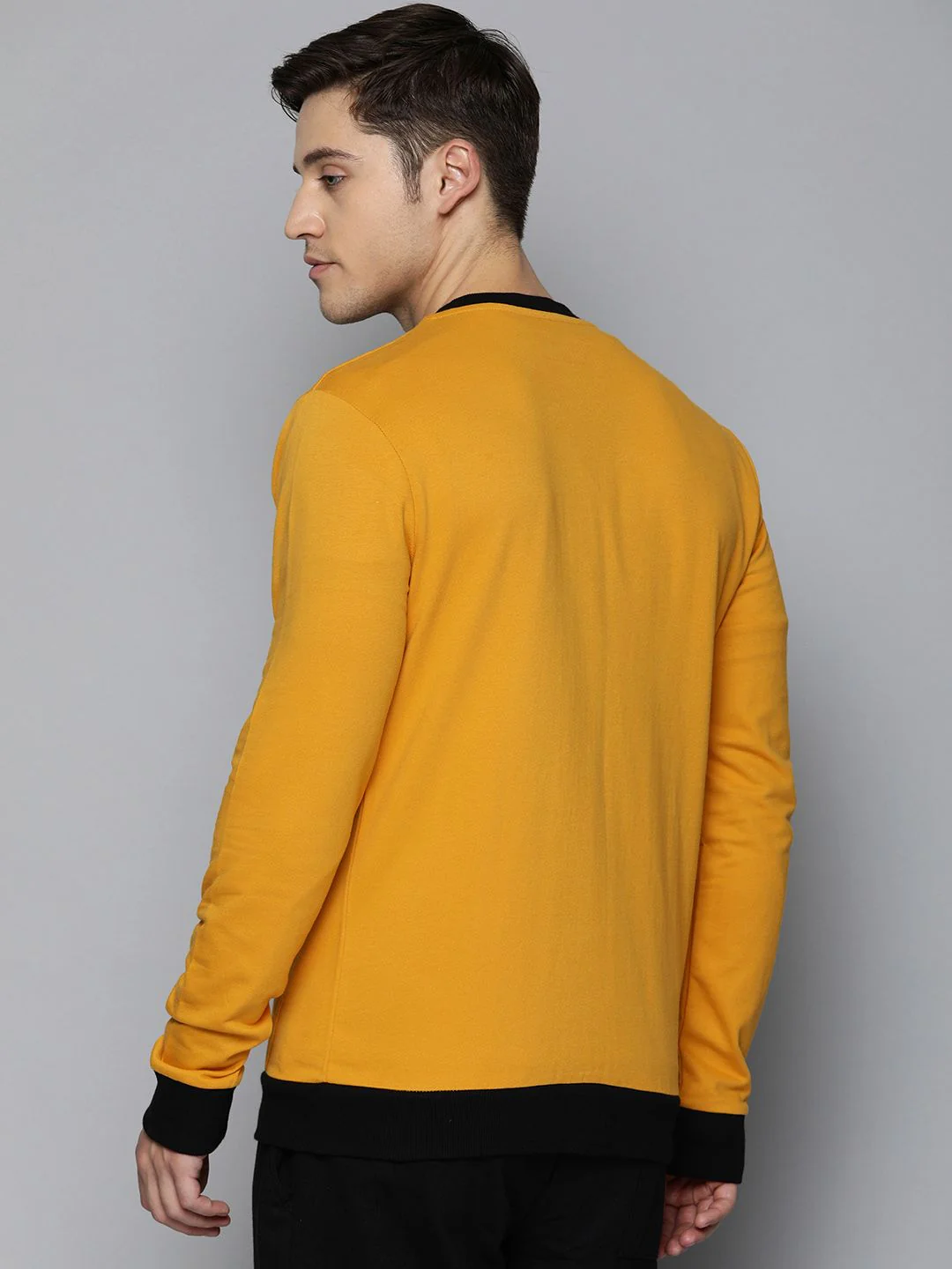 DILLINGER Men Mustard Yellow Solid Bomber Jacket - Image 5
