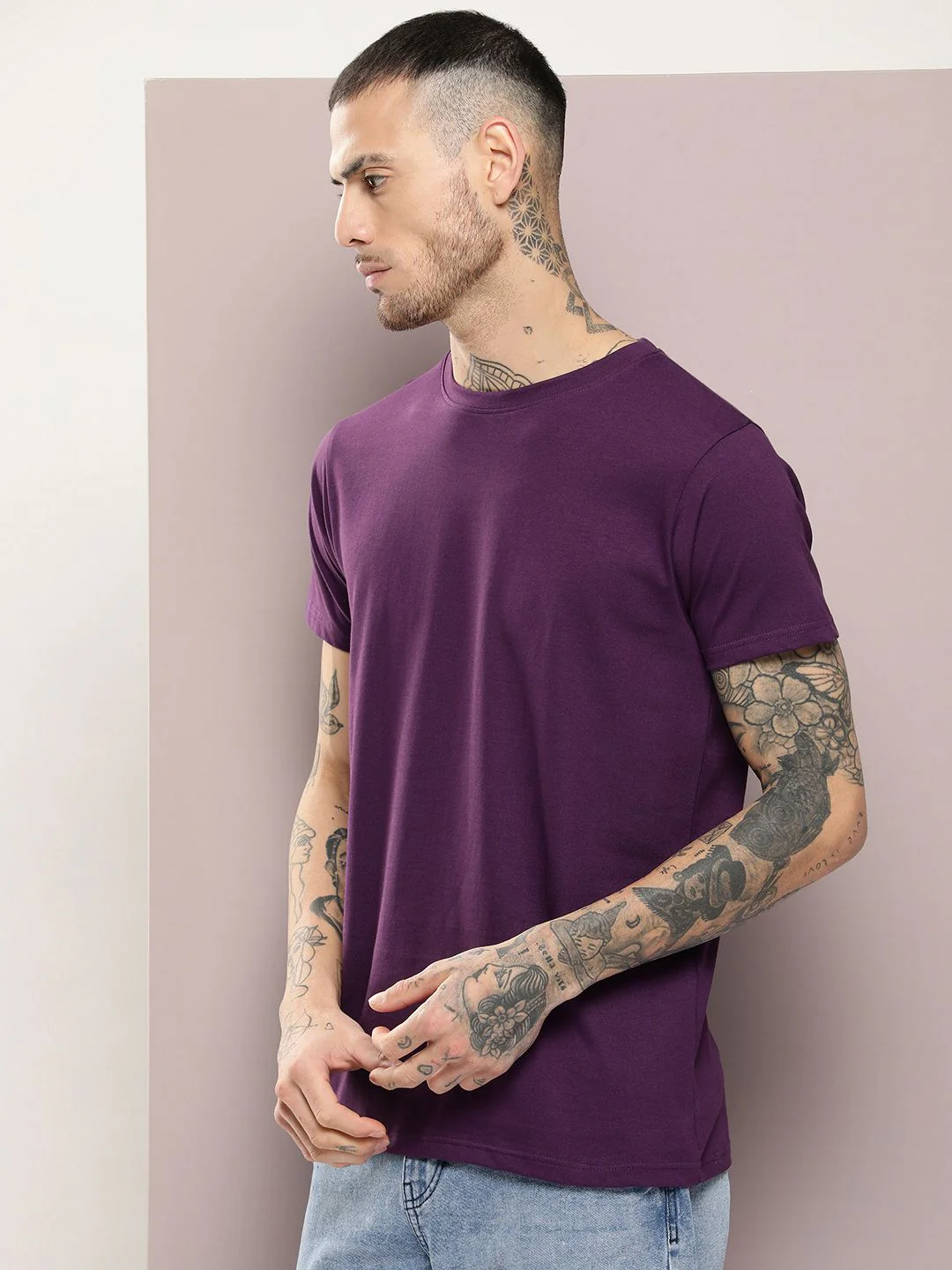 DILLINGER Men Solid Regular Fit T-shirt - Image 3