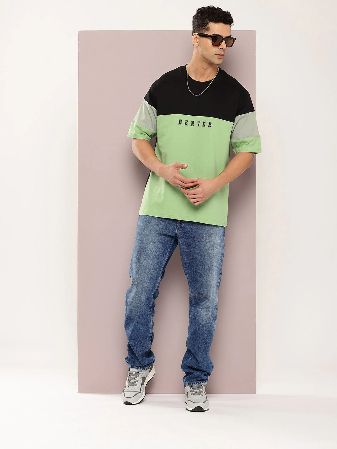 DILLINGER Men Typography Colourblocked Drop-Shoulder Sleeves Oversized Pure Cotton T-shirt - Image 4