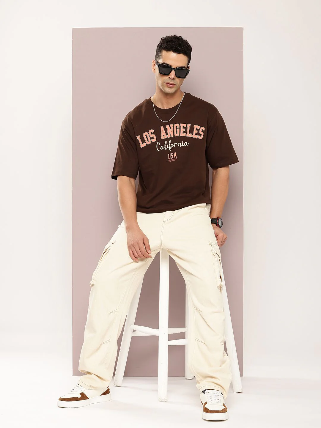 DILLINGER Men Typography Colourblocked Drop-Shoulder Sleeves Oversized Pure Cotton T-shirt - Image 4