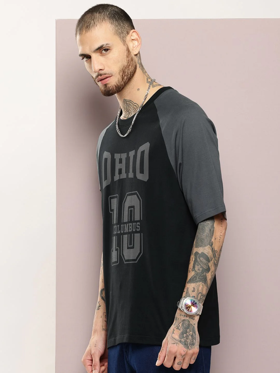 DILLINGER Men Typography Printed Oversized T-shirt - Image 3