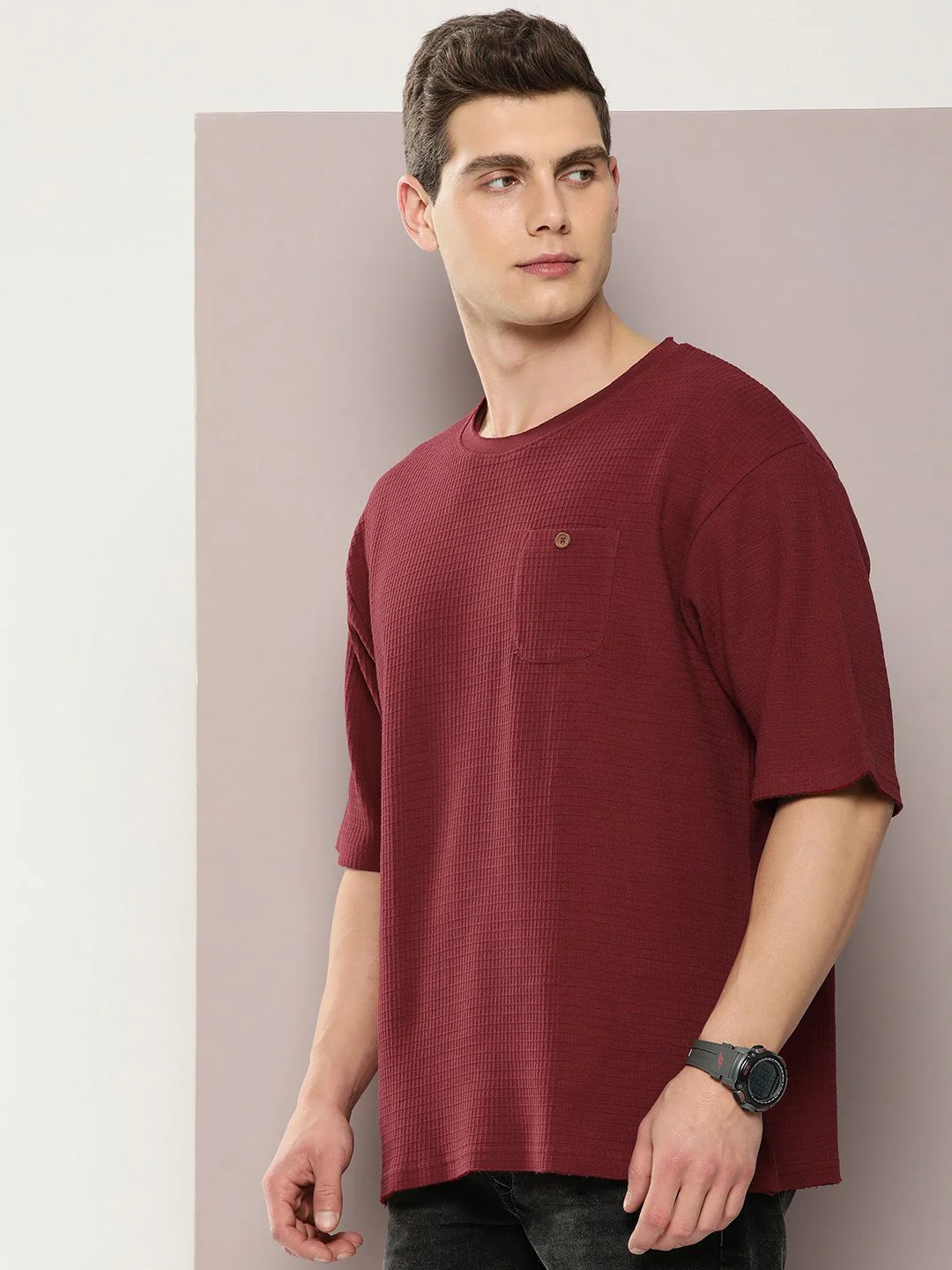 DILLINGER Men Waffle Structure Pure Cotton Pockets T-shirt - Image 3