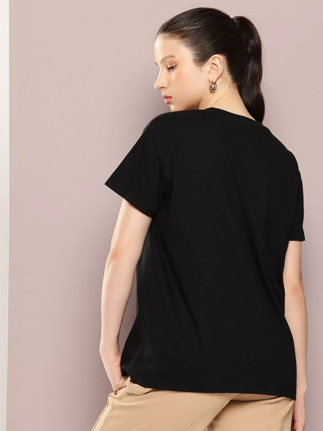 DILLINGER Women Boxy Regular Embroidery Crew Neck Tshirt - Image 5