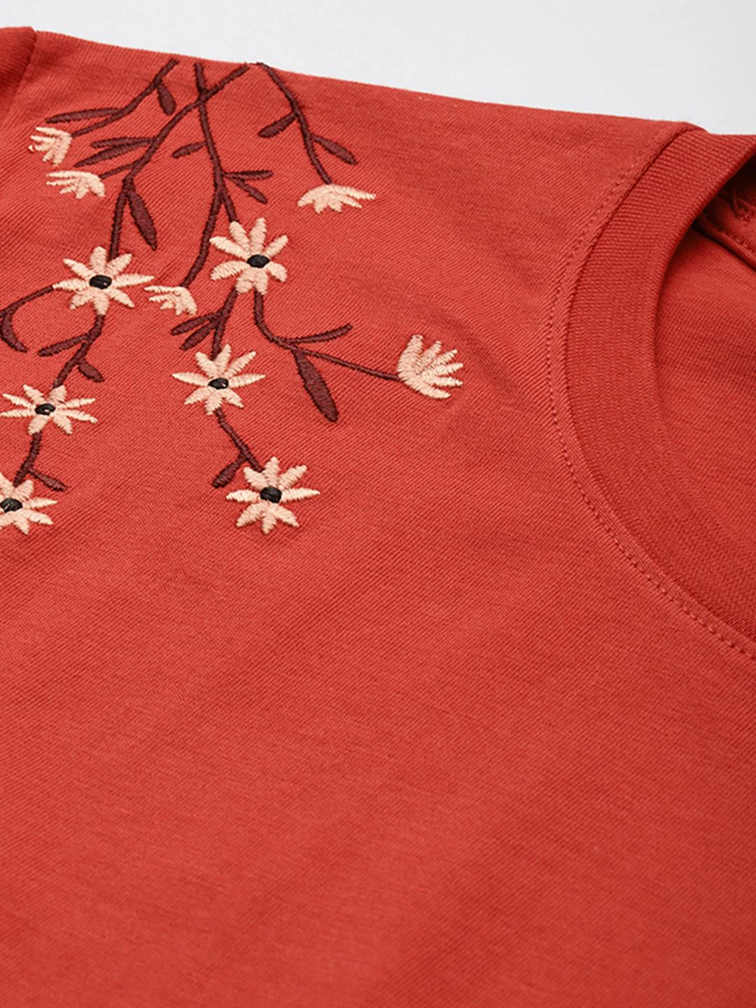 DILLINGER Women Boxy Regular Embroidery Crew Neck Tshirt - Image 2