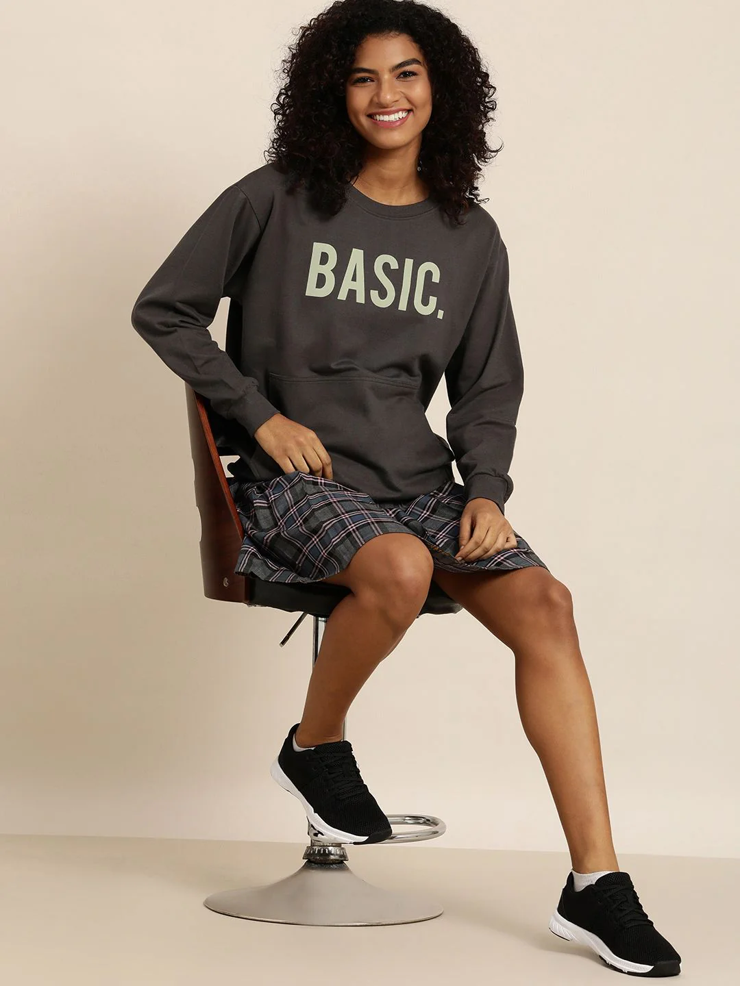 DILLINGER Women Grey Typographic Oversized Sweatshirt - Image 6