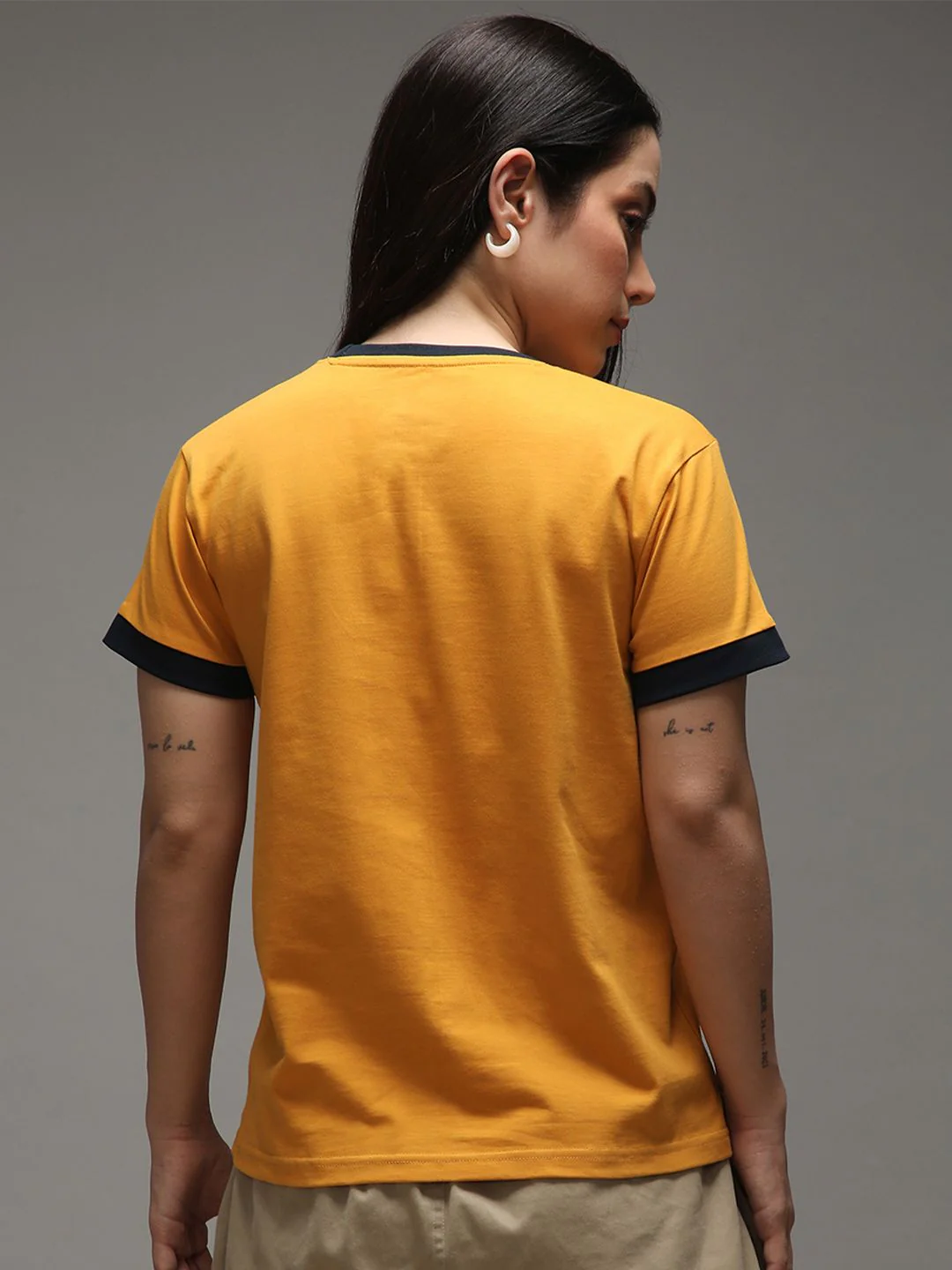 DILLINGER Women Regular Fit Applique Varsity Printed Tshirt - Image 5