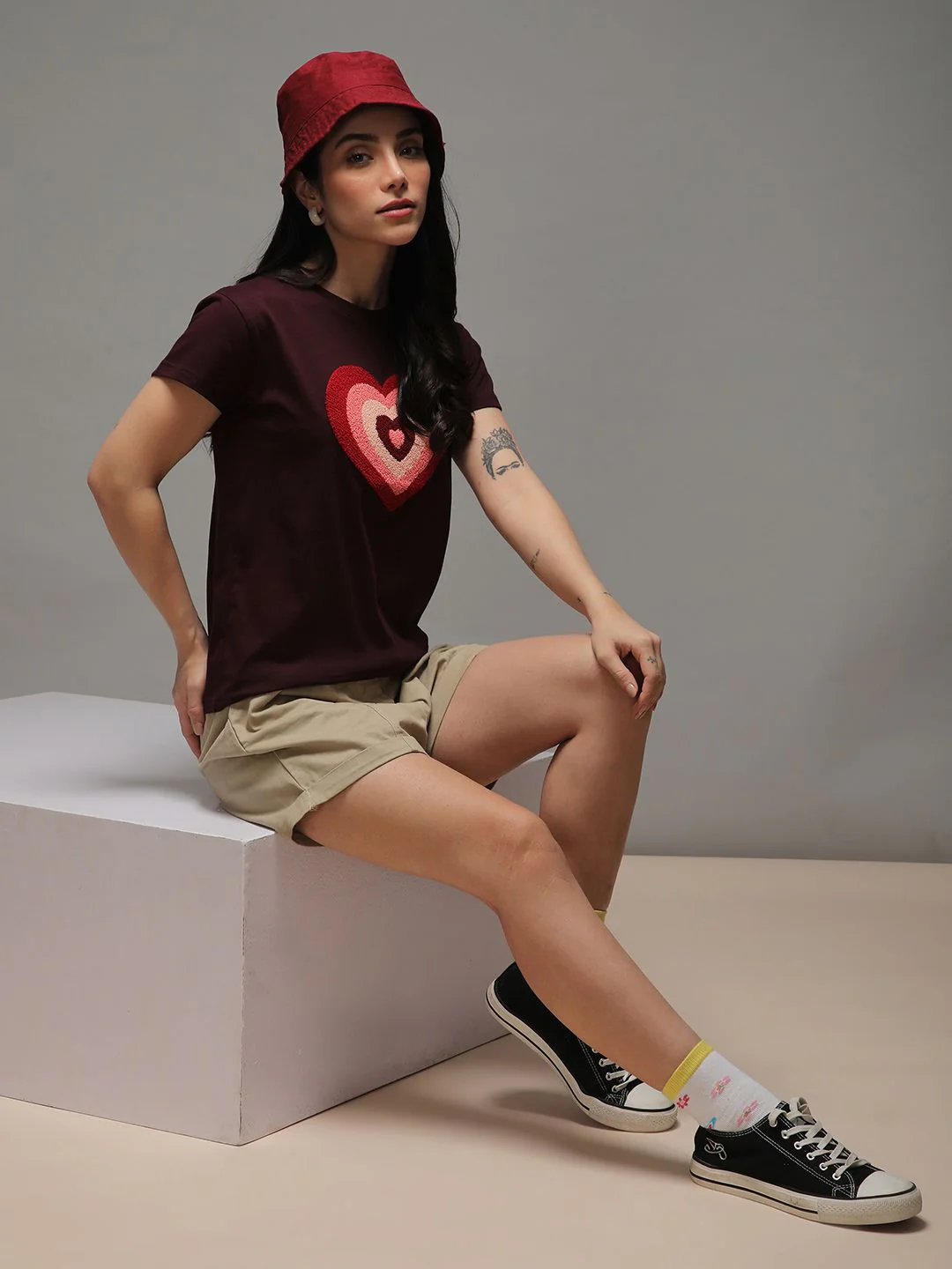 DILLINGER Women Regular Fit Crew Neck Puff Print Tshirt - Image 4