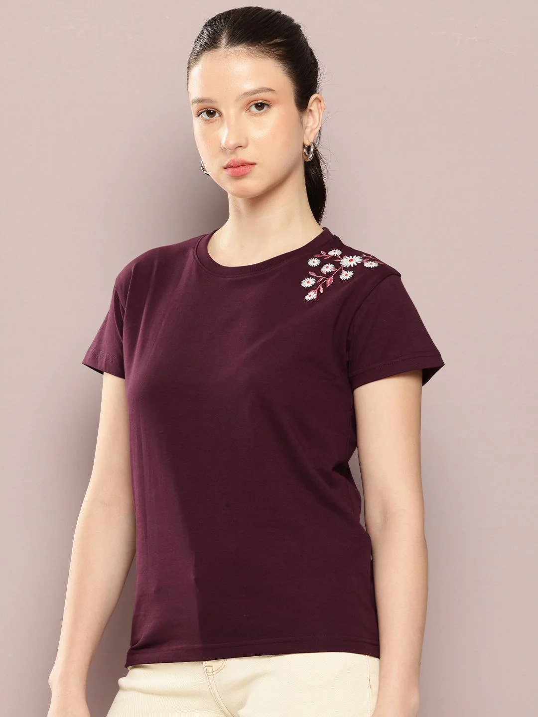 DILLINGER Women Regular Fit Short Sleeve Embroidery Tshirt - Image 3