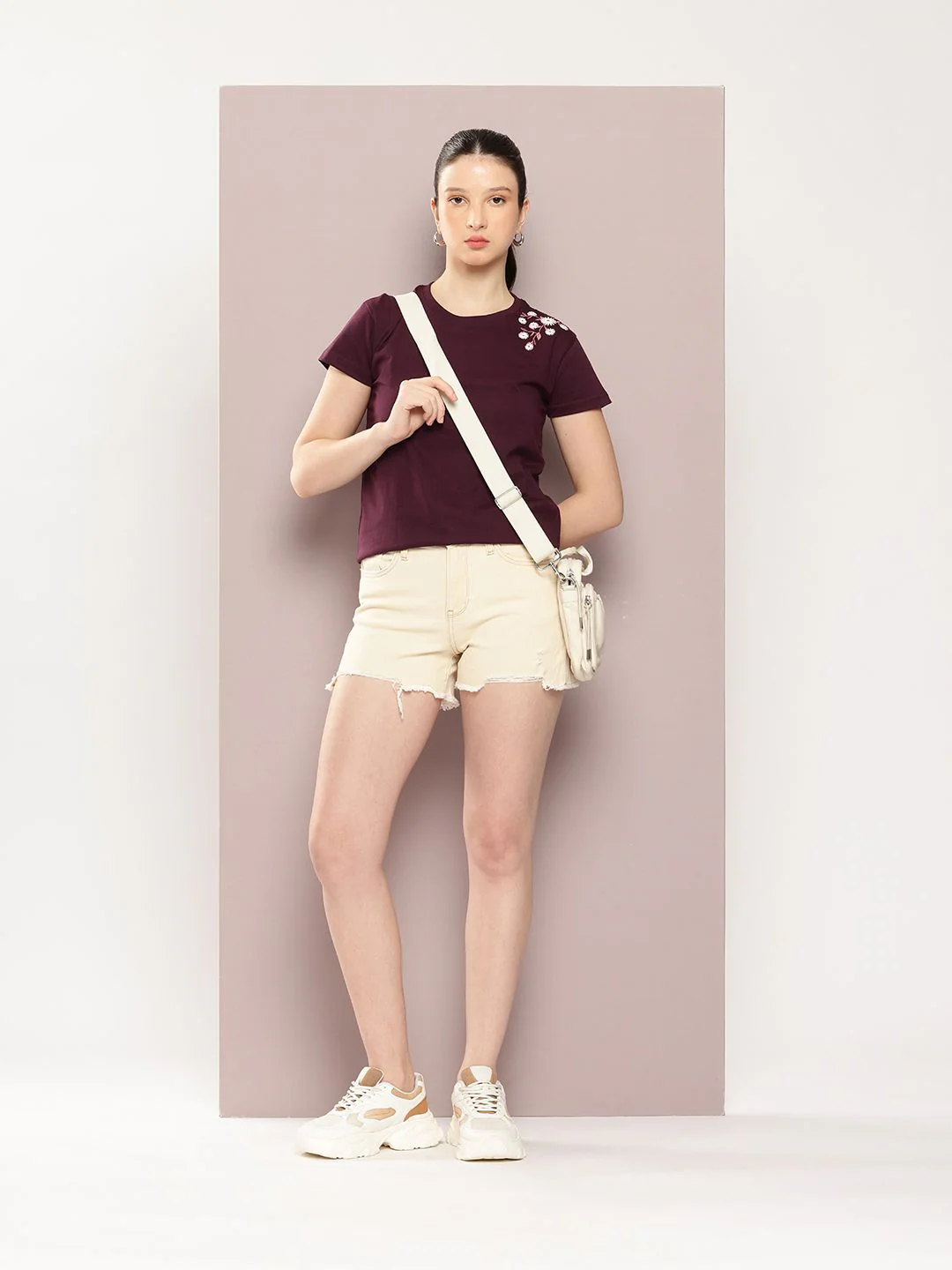 DILLINGER Women Regular Fit Short Sleeve Embroidery Tshirt - Image 4