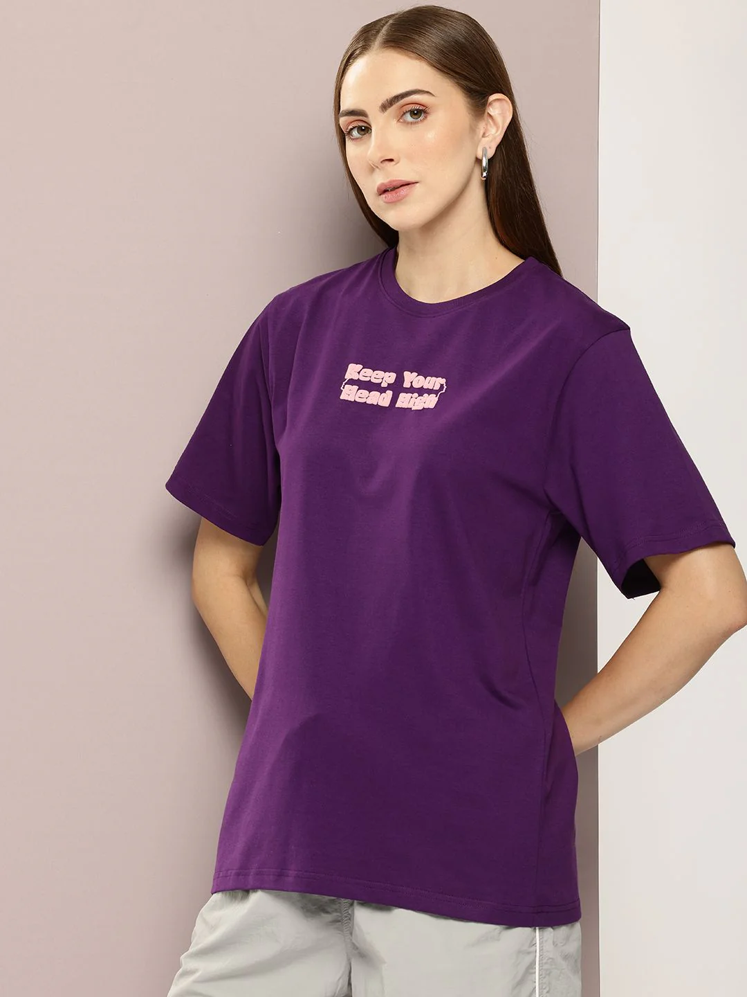 DILLINGER Women Typography Printed Embossed Oversized T-shirt - Image 3