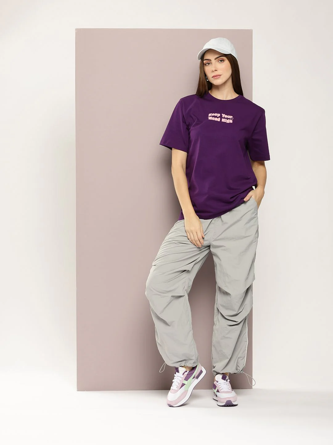 DILLINGER Women Typography Printed Embossed Oversized T-shirt - Image 4