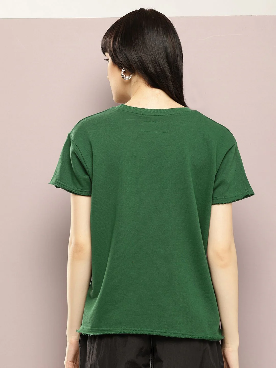 DILLINGER Women Ultra Soft Drapey Cotton Crew Neck Boxy T-Shirt - Image 5