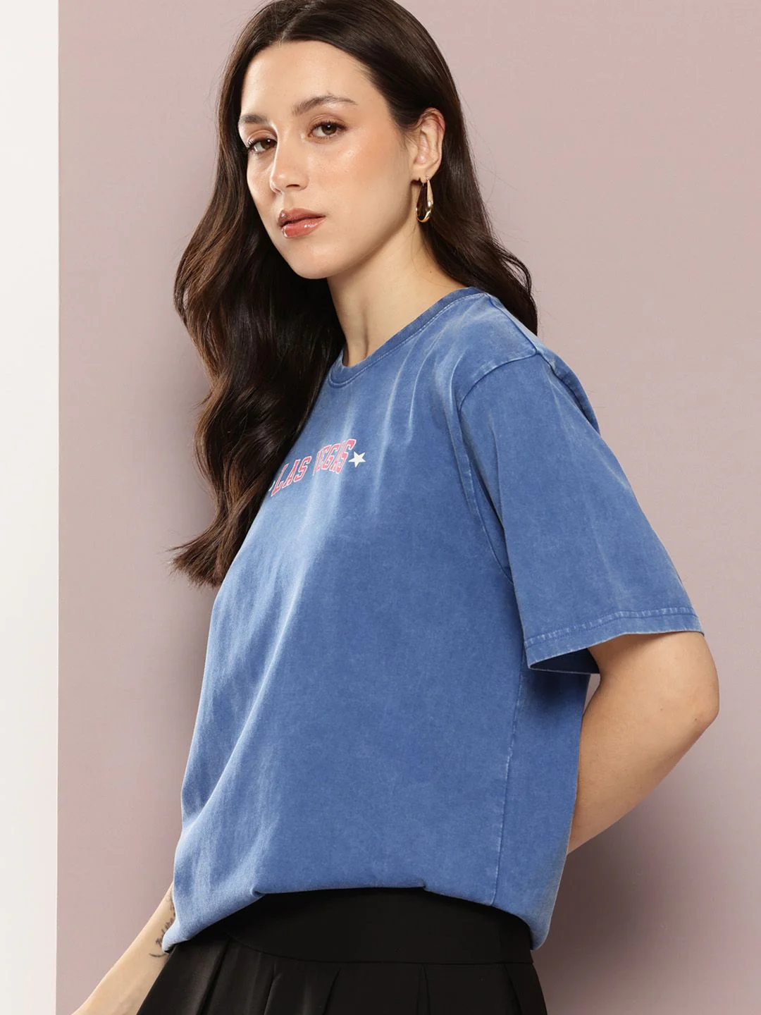 DILLINGER Women's Acid Washed Oversized Printed Tshirt - Image 3