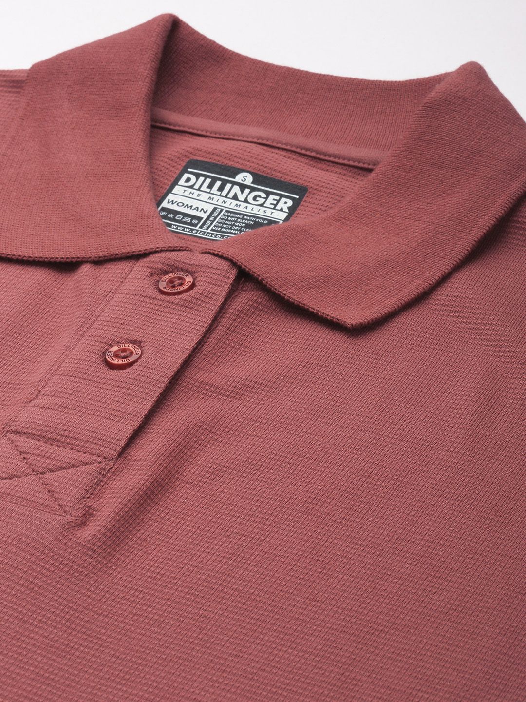 DILLINGER Womens Honeycomb Structure Oversized Polo T-shirt - Image 2