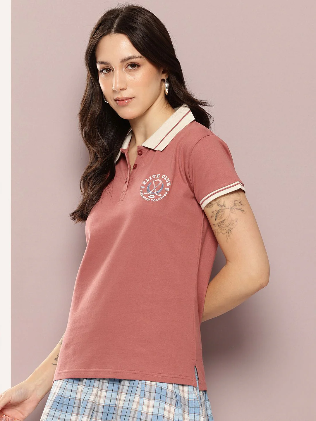 DILLINGER Women's Regular Fit Badge Embroidery Polo Tshirt - Image 3
