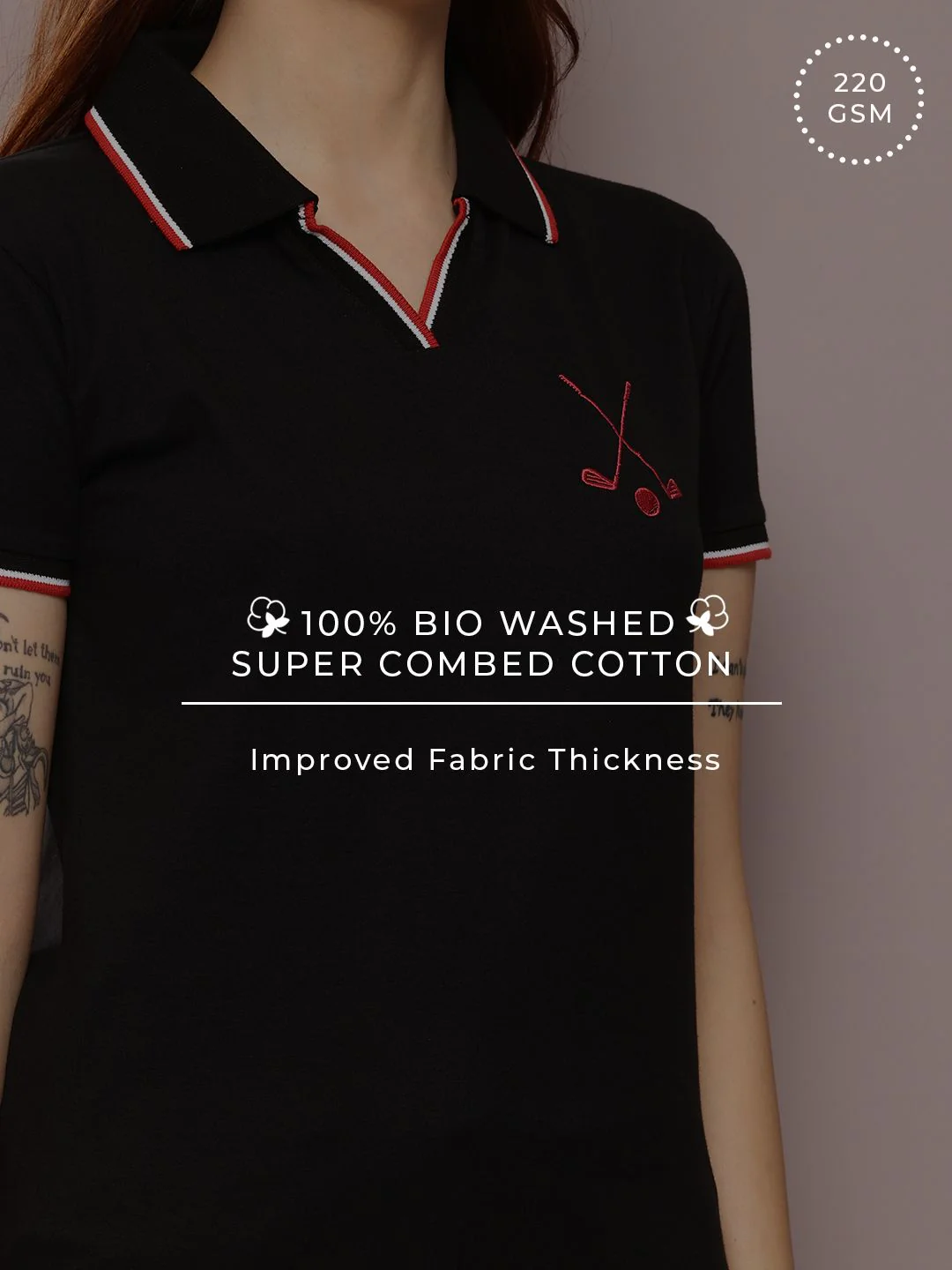 DILLINGER Women's Regular Fit Badge Embroidery Polo Tshirt - Image 6