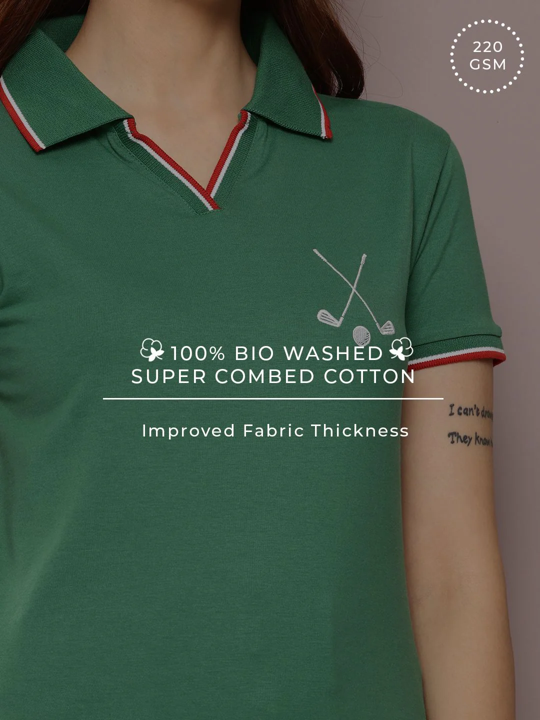 DILLINGER Women's Regular Fit Badge Embroidery Polo Tshirt - Image 6