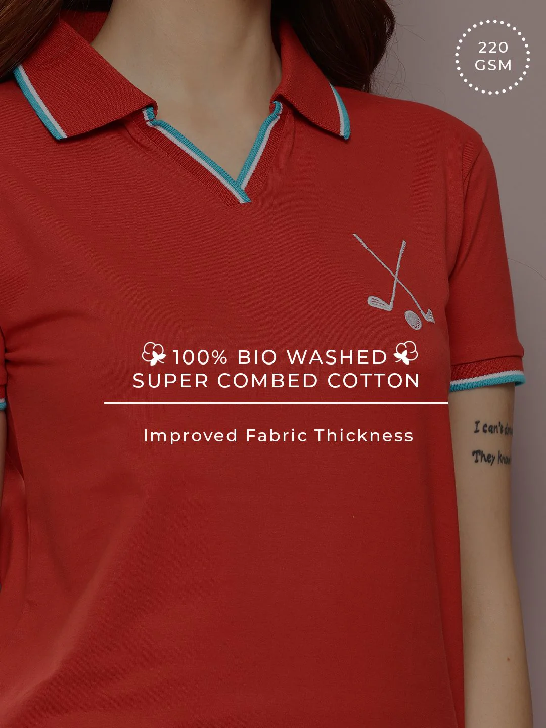DILLINGER Women's Regular Fit Badge Embroidery Polo Tshirt - Image 6