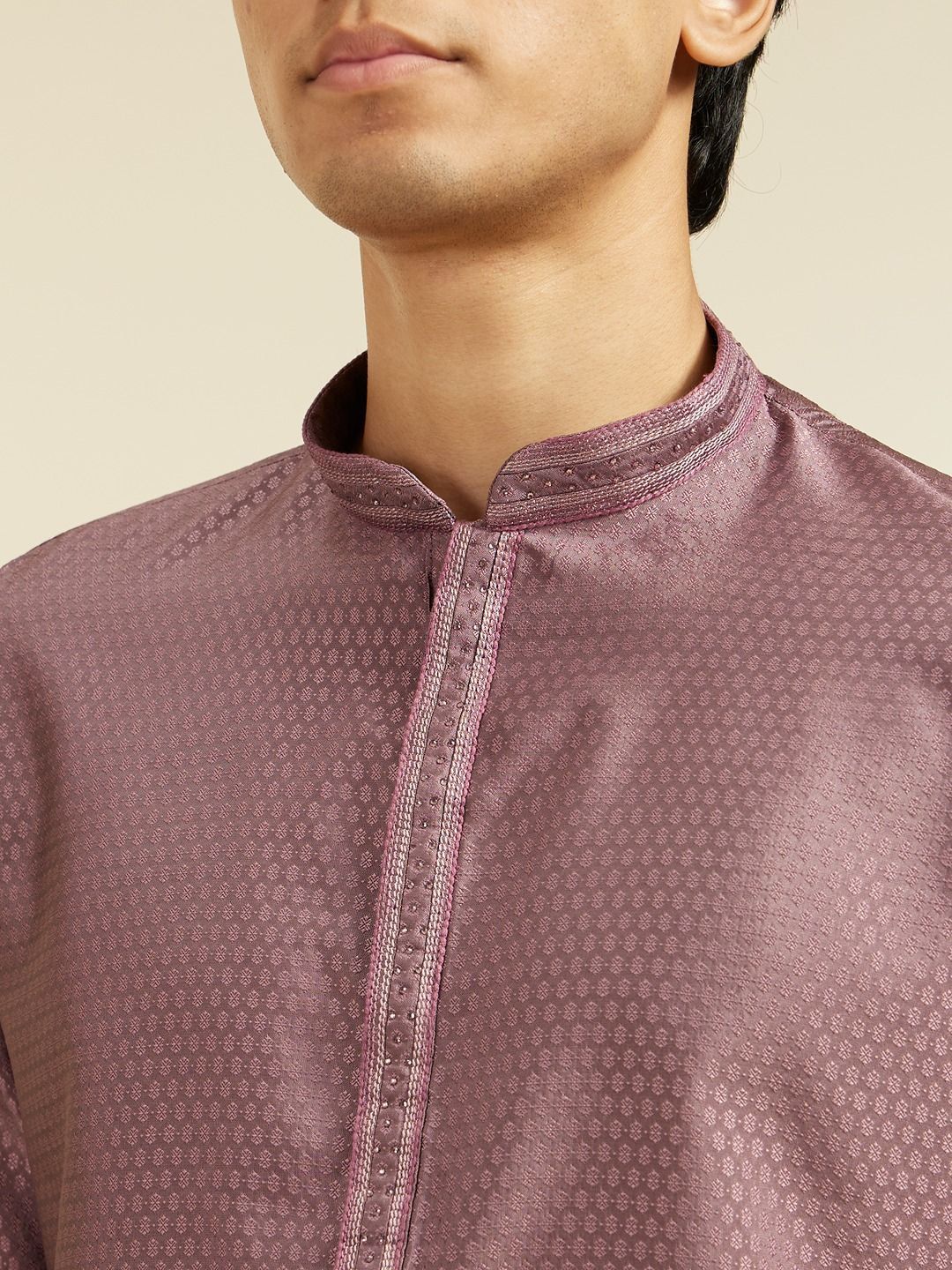 Diwas by Manyavar Ethnic Motifs Self Design Mandarin Collar Straight Kurta - Image 2