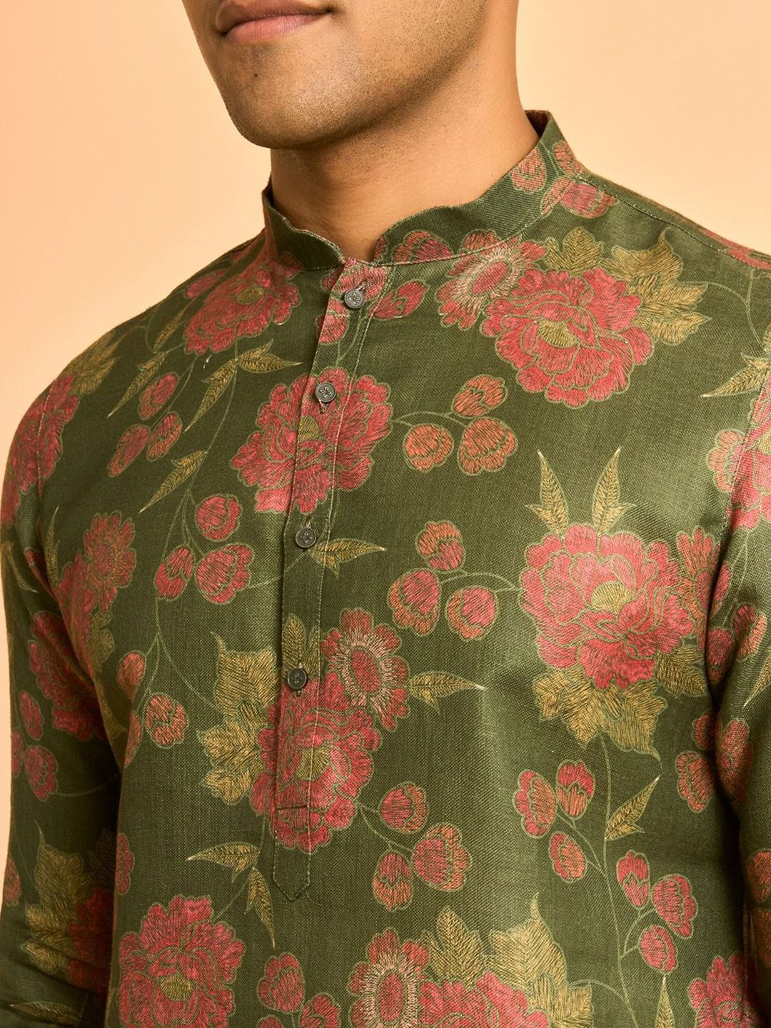 Diwas by Manyavar Men Floral Printed Kurta - Image 2