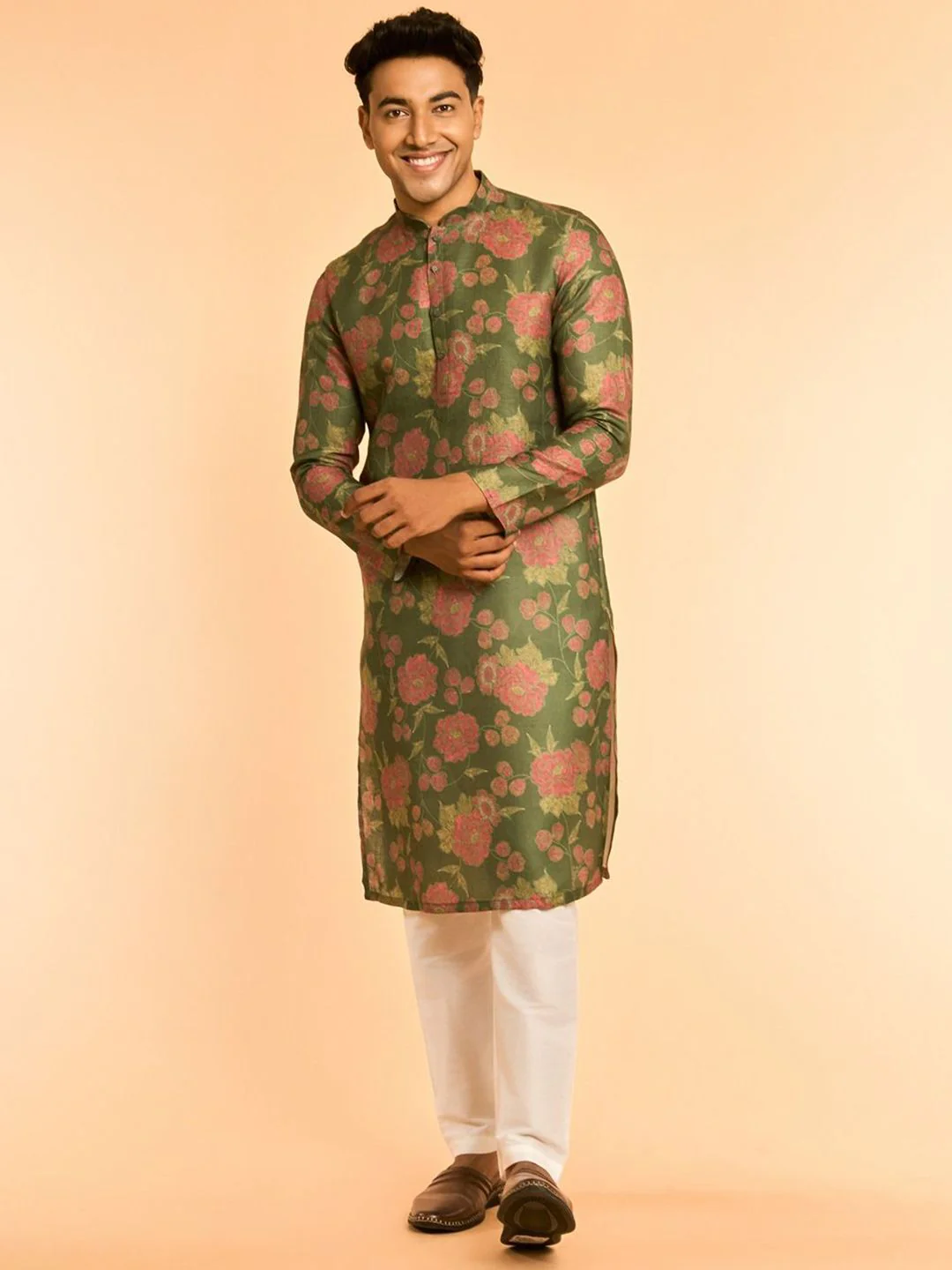 Diwas by Manyavar Men Floral Printed Kurta - Image 4
