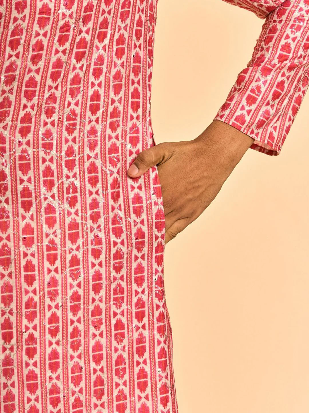 Diwas by Manyavar Men Woven Design Sequins Kurta - Image 7