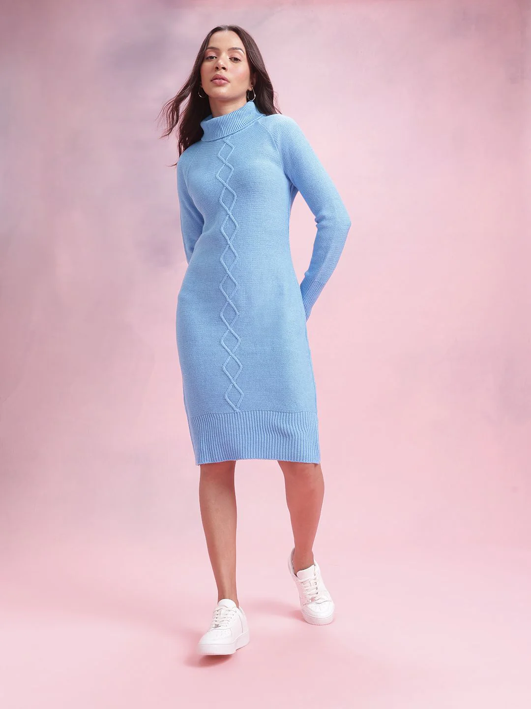 DressBerry Acrylic High Neck Jumper Dress - Image 3