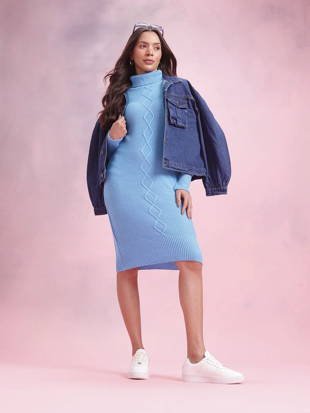 DressBerry Acrylic High Neck Jumper Dress - Image 6