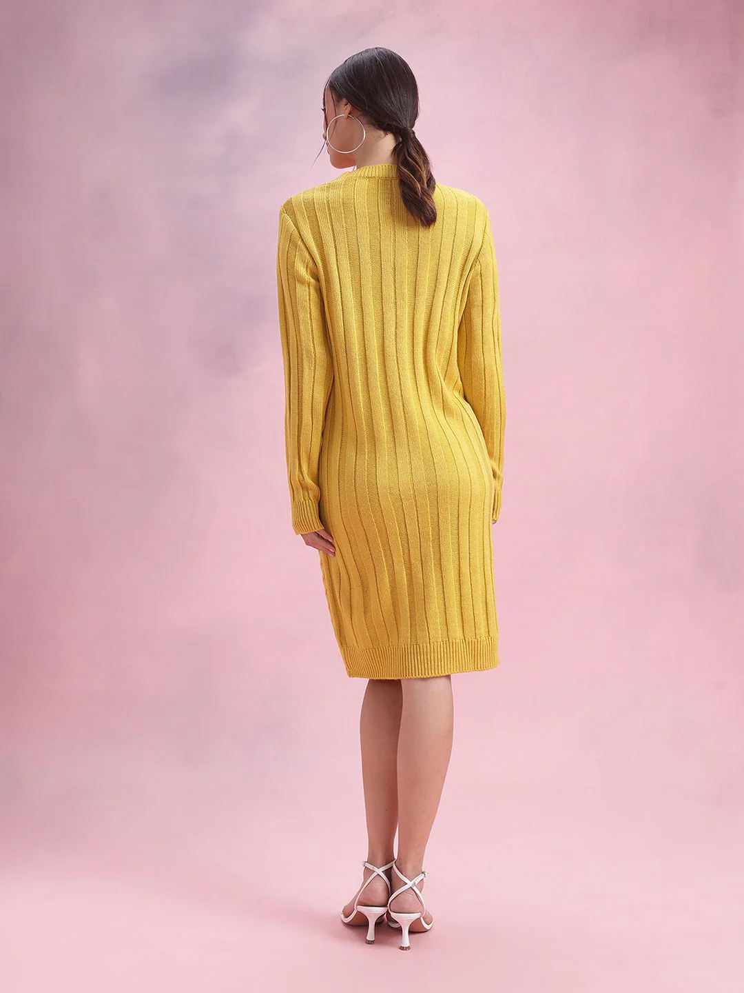 DressBerry Acrylic V-Neck Sweater Dress - Image 5