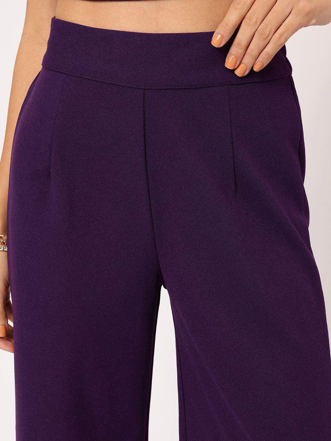 DressBerry Amethyst Charm Ruched Crop Flair Co-Ords - Image 5