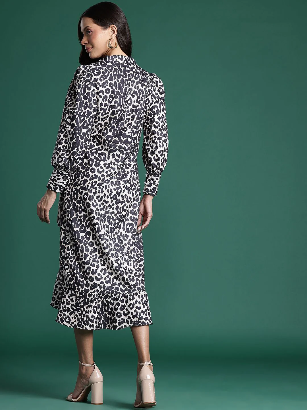 DressBerry Animal Print Midi Wrap Dress - Image 5