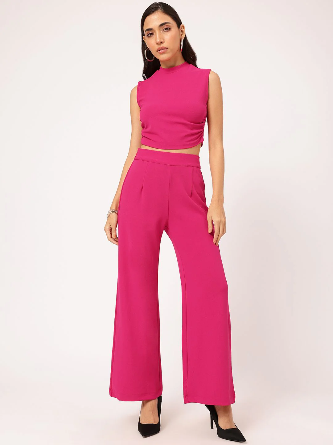 DressBerry Barbicore Charm Ruched Crop Flair Co-Ords - Image 2