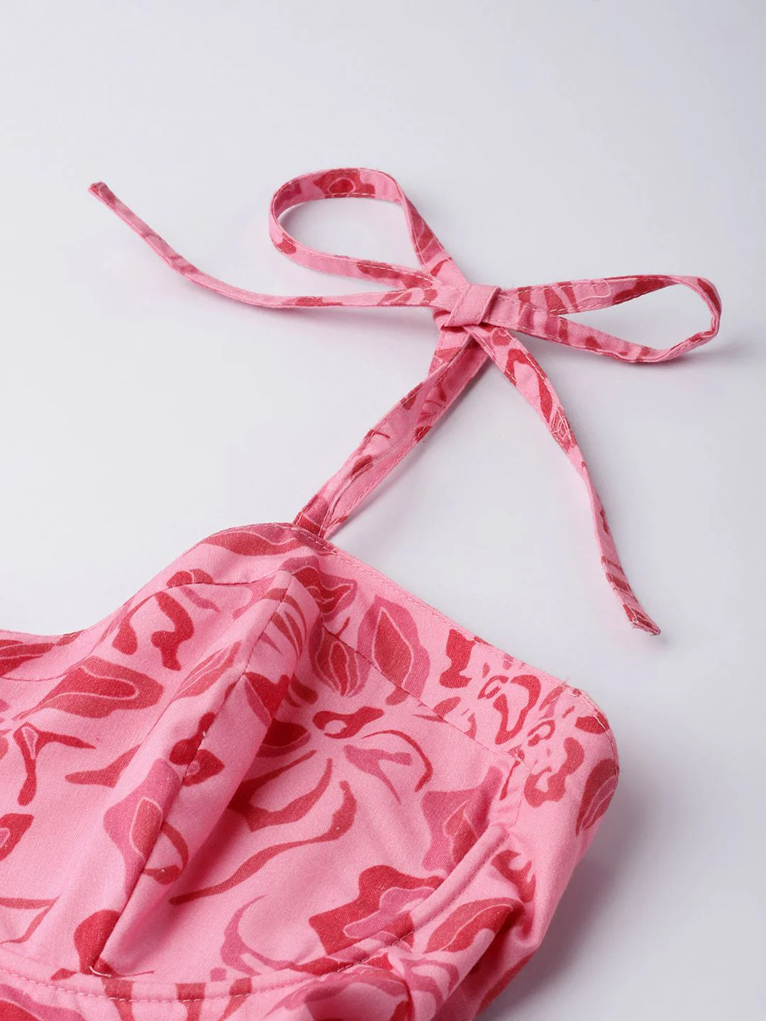 DressBerry Barbiecore Floral Fantasy Strappy Knee Length Dress - Image 7