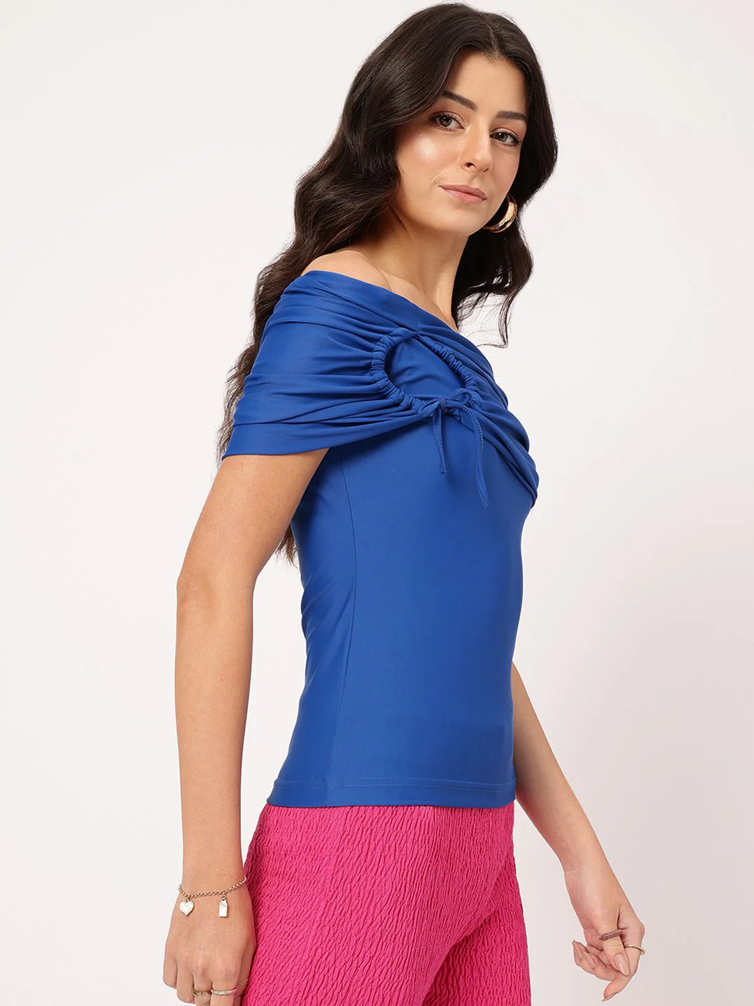 DressBerry Bardot Babe Off-Shoulder Ruched Fitted Top - Image 5