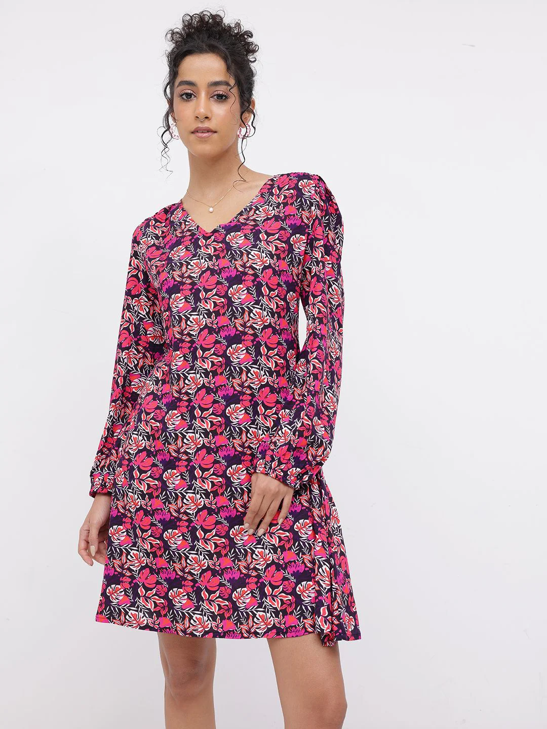 DressBerry Bloomy Confident Floral Printed A-Line Dress - Image 2