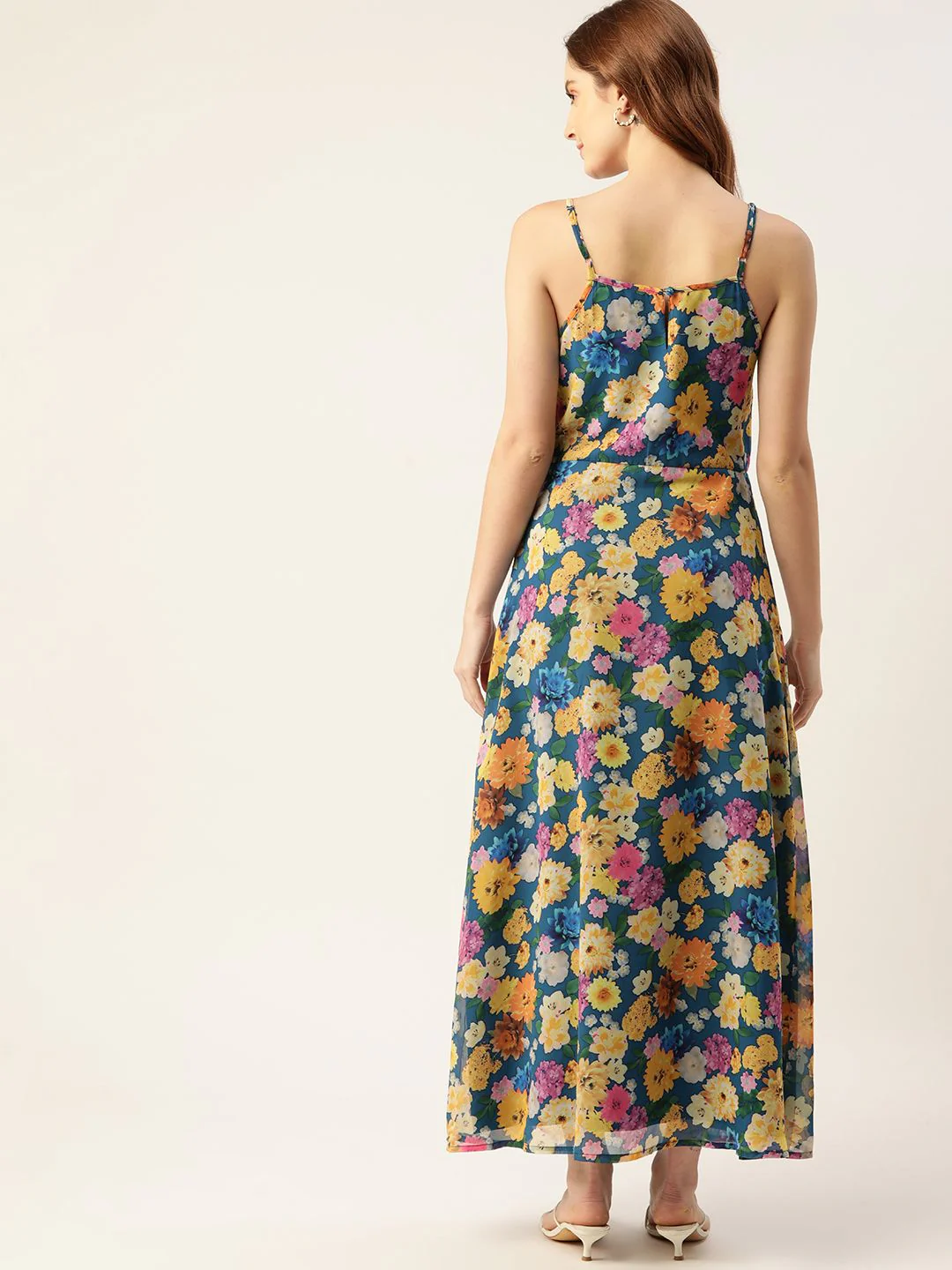 DressBerry Blue & Yellow Floral Maxi Dress - Image 4