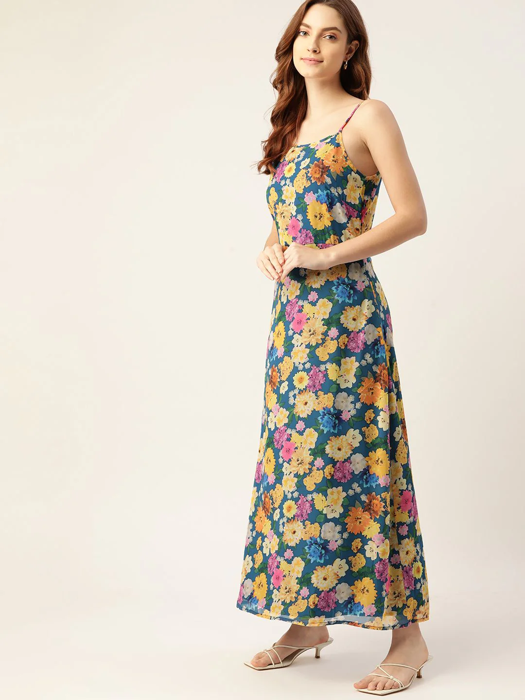 DressBerry Blue & Yellow Floral Maxi Dress - Image 5