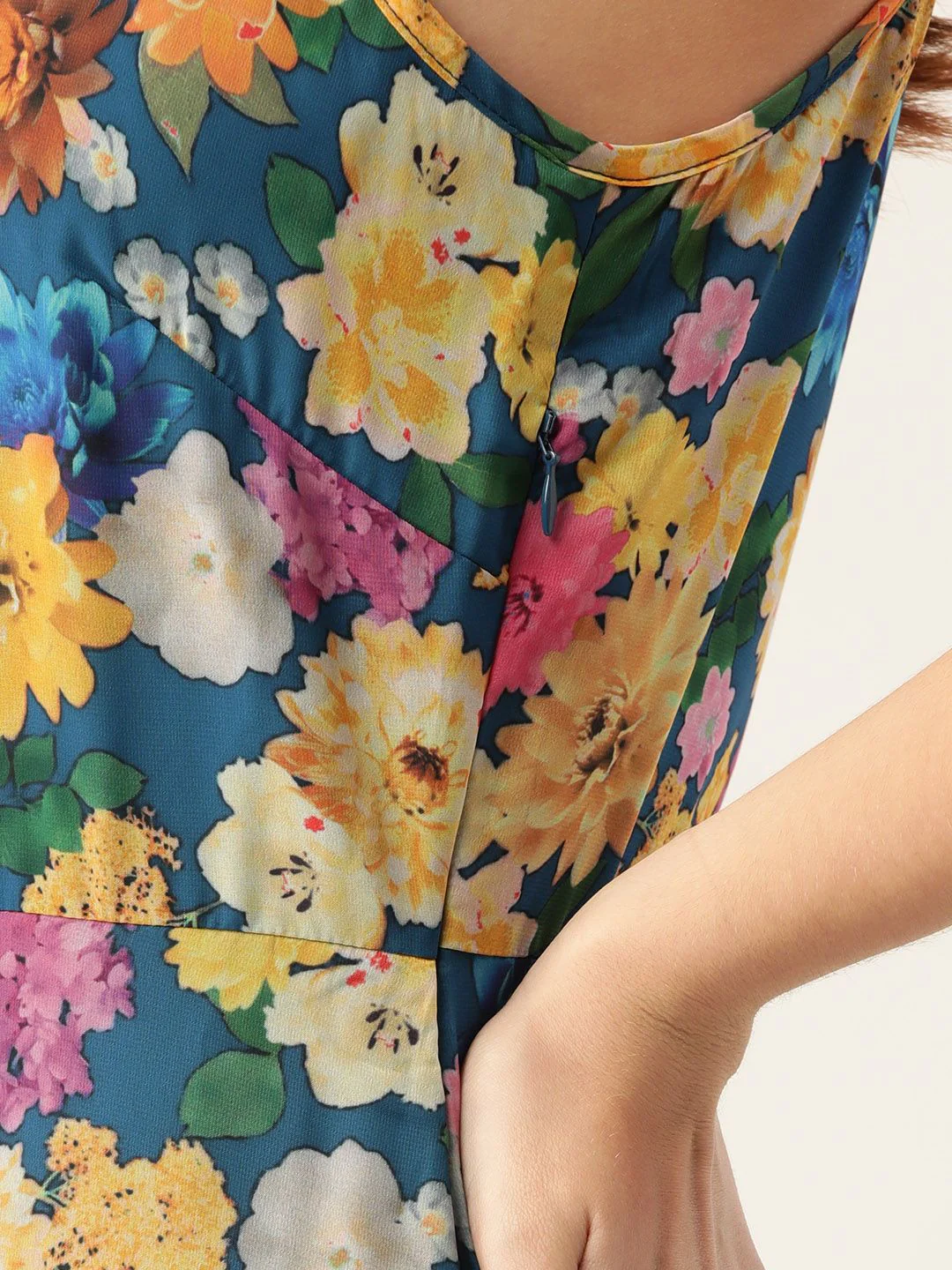 DressBerry Blue & Yellow Floral Maxi Dress - Image 7