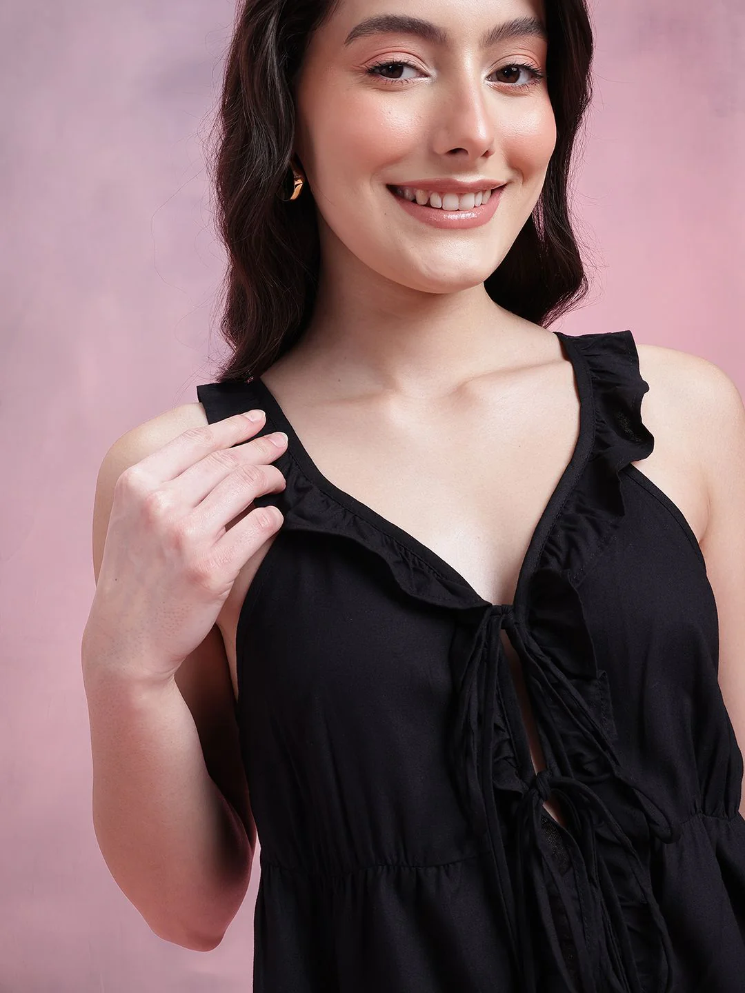 DressBerry Bow Front Ruffles Top - Image 2