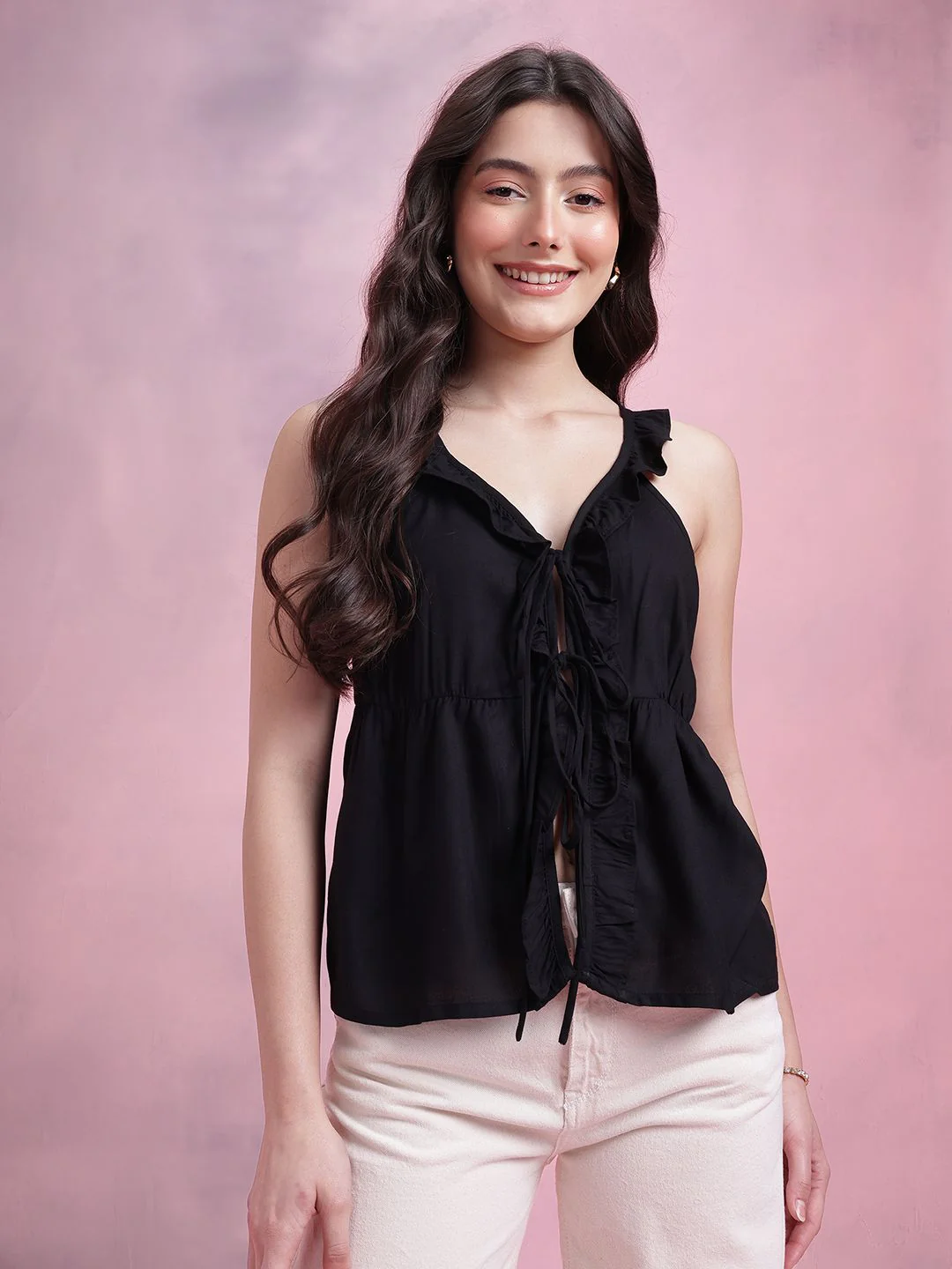DressBerry Bow Front Ruffles Top - Image 3