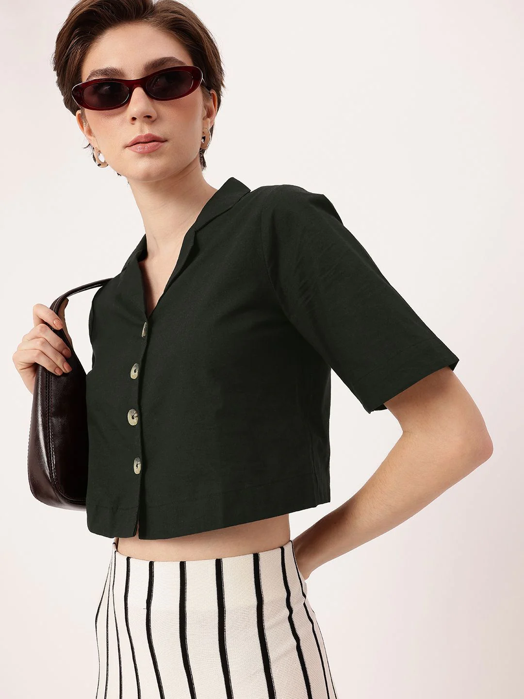 DressBerry Boxing Ring Meets Cool Cuban Grit Boxy Crop Shirt - Image 2