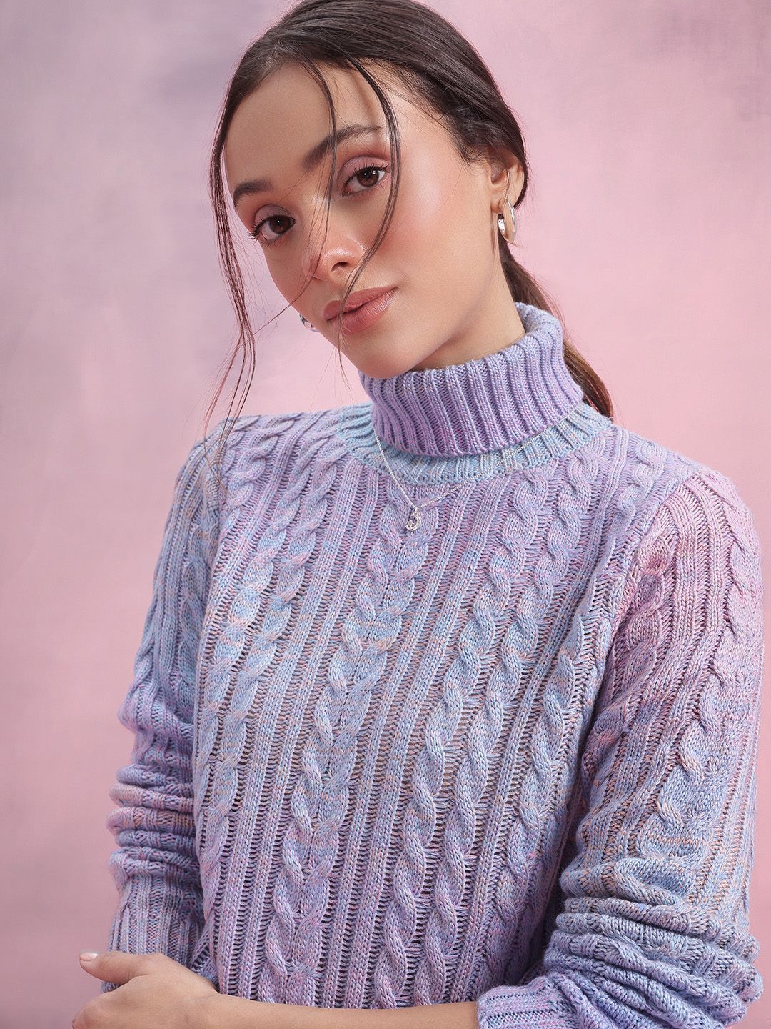 DressBerry Cable Knit Turtle Neck Pullover - Image 2