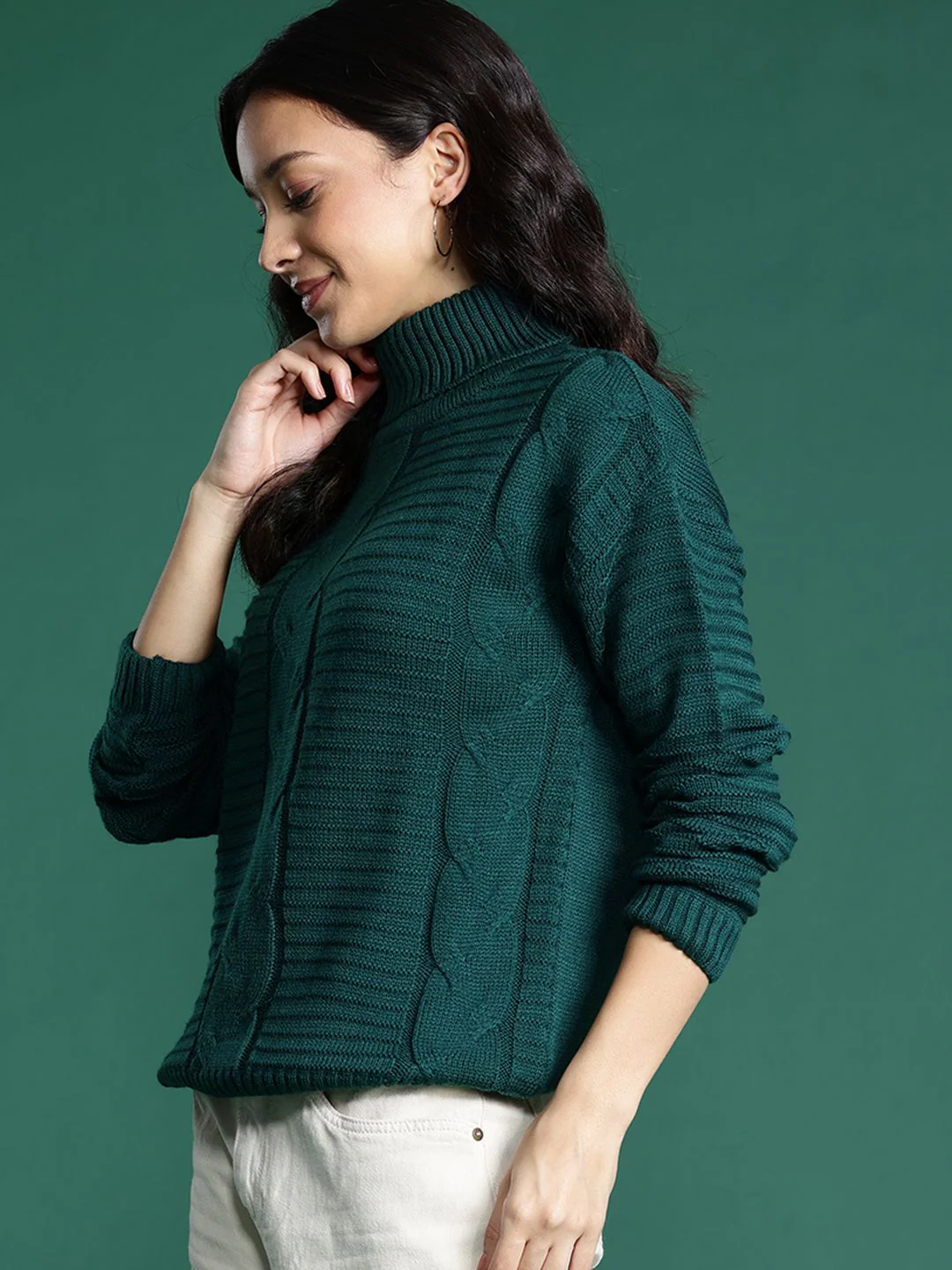 DressBerry Cable Knit Turtle Neck Pullover - Image 3