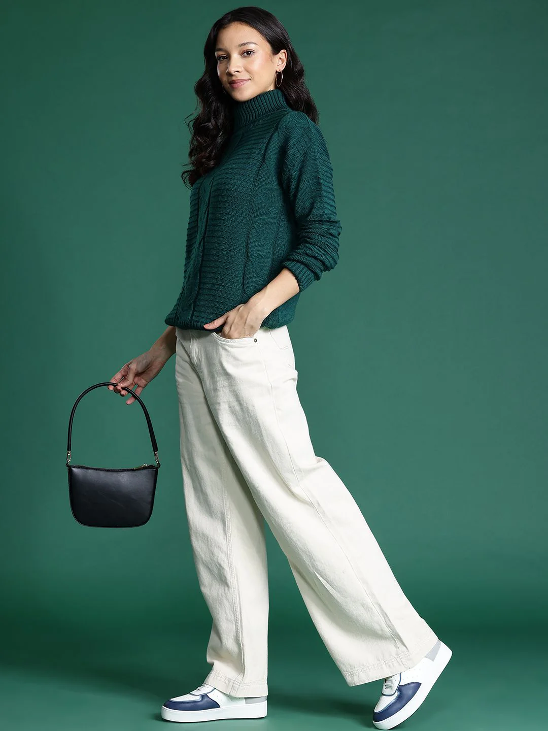 DressBerry Cable Knit Turtle Neck Pullover - Image 4
