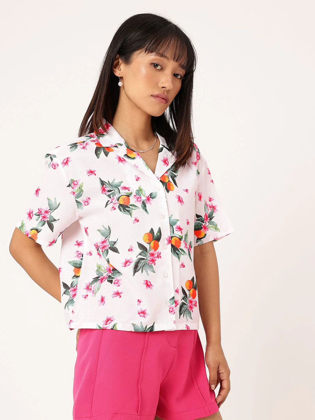 DressBerry Chic Blooming Printed Boxy Casual Shirt - Image 2